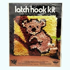 Vintage Koala Latch Hook Kit Valiant 9644 12" x 12" 1980 NEW Ships Quickly