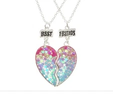 Claire’s Pink Blue Purple Magnetic Star Best Friend Bff Necklace Jewelry  Nwt