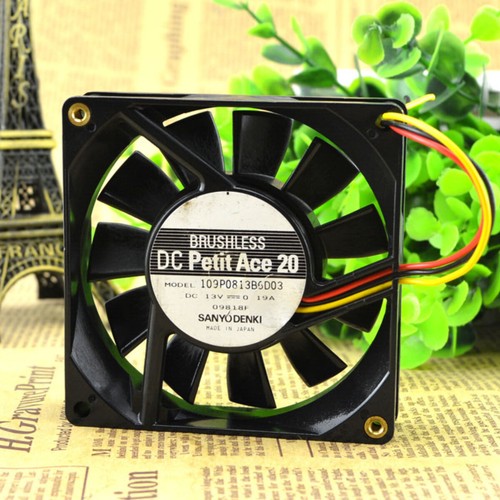 SANYO 109P0813B6D03 8CM 13V 8020 0.19A Chassis Cooling Industrial Fan Mute - Picture 2 of 5