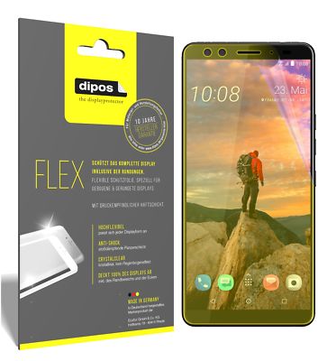 3x Schutzfolie für HTC U12 Plus Folie, 100% Displayabdeckung, dipos Flex