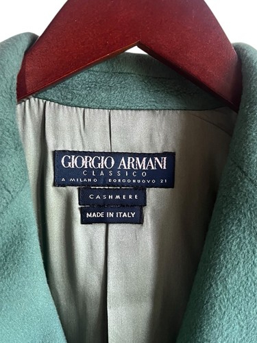 Giorgio Armani A Milano Borgonuovo 21 Green Cashmere Coat Women’s Italy Vintage - Picture 8 of 17