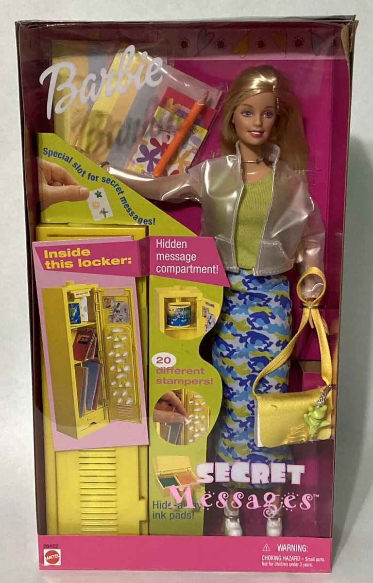 Barbie mama♡ 1999 SECRET MESSAGES BARBIE School Locker & Stampers