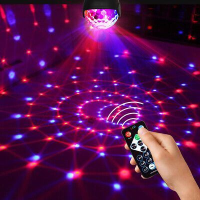 USB LED Party Disco Lights Remote Sound RGB Colourful Rotating Magic Ball  Light