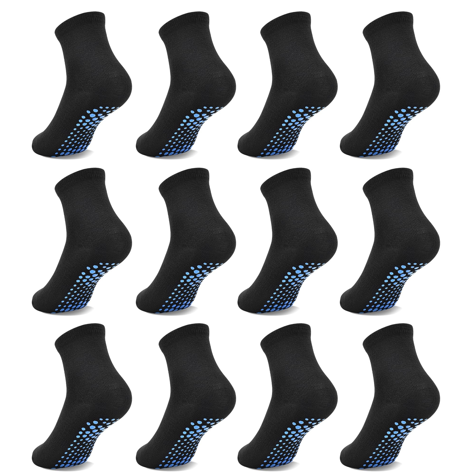 Socks Anti Skid with Grips Non Slip Crew Socks Boys Girls 12 Pairs Baby Child...-image