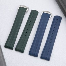 Fit for Omega Seamaster 300 Diving Fold Buckle 20 mm New FKM Rubber Strap