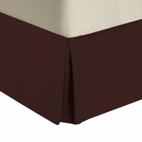 Solid Bed Skirts Brushed Microfiber Pleated Tailored Bedskirt with Split Corners - Picture 12 of 13