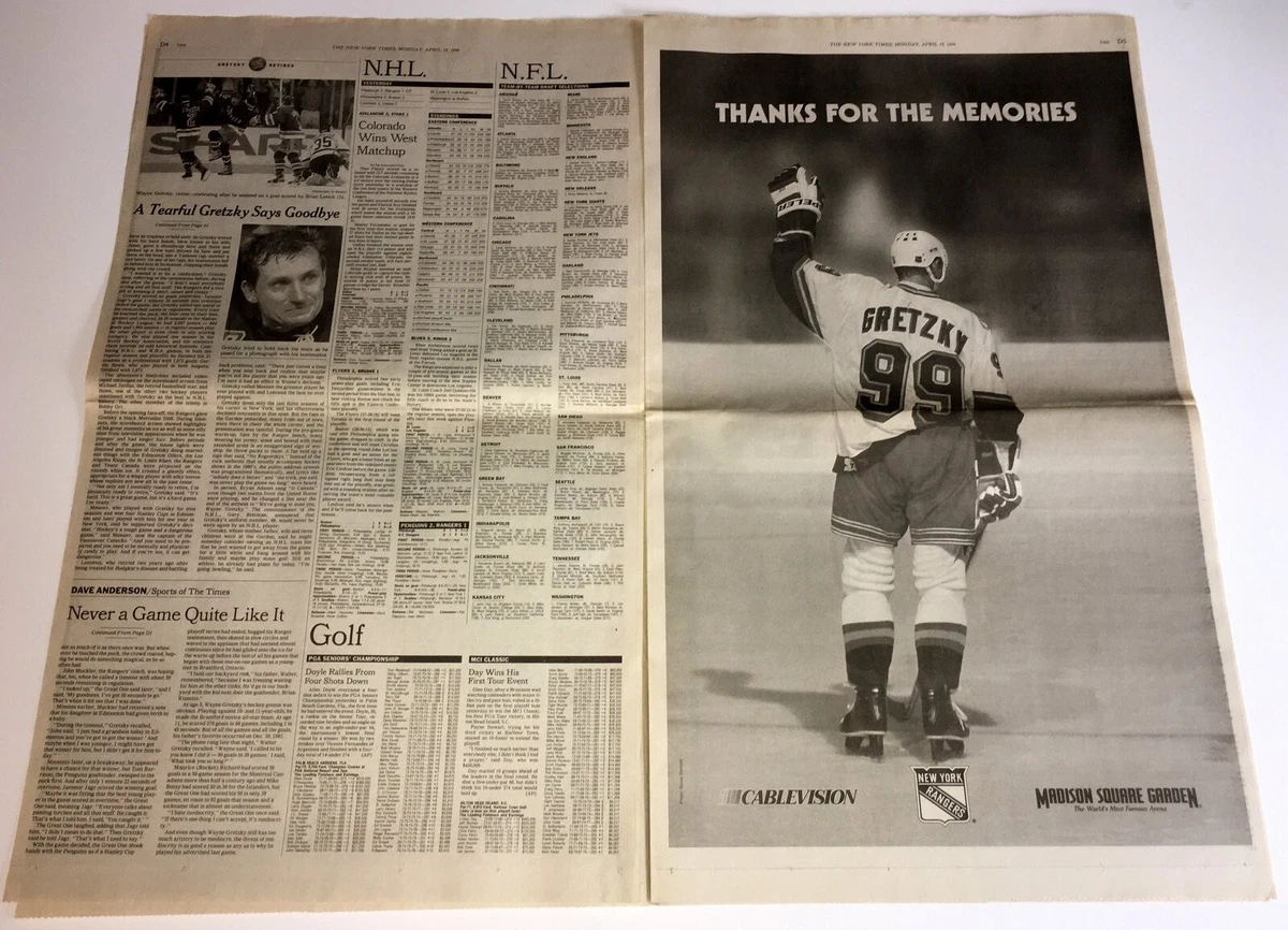 Wayne Gretzky Retires 1999