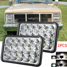 Chrome Pair 4x6 LED Headlight DRL Hi-Lo Sealed Beam fit GMC C2500 Sierra Classic