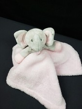 Blankets and Beyond Girls Pink Gray Elephant Plush Security Blanket Lovey