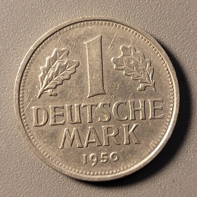 1950 G Germany 1 Deutsche Mark Coin - Copper-Nickel - Eagle | eBay
