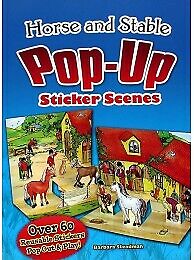 Childrens Horse and Stable Colouring Book or Sticker Book Pop Up  CLEARANCE - Afbeelding 1 van 3