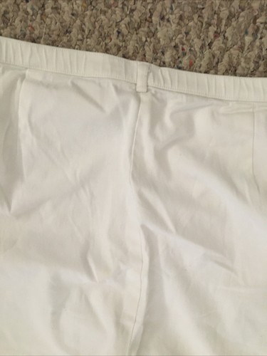 Women 22W Mountain Lake White Capris Flat Front High Rise Wide Leg Preowned - Picture 7 of 8