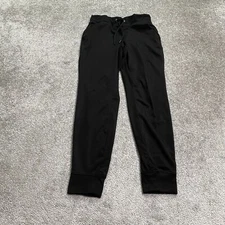 90 Degrees By Reflex Sweatpants Jogger Women XS Black Tapered Drawstring 26x27.5