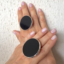 Birthday Black Onyx Gemstone 925 Sterling Silver Handmade Ring All Size