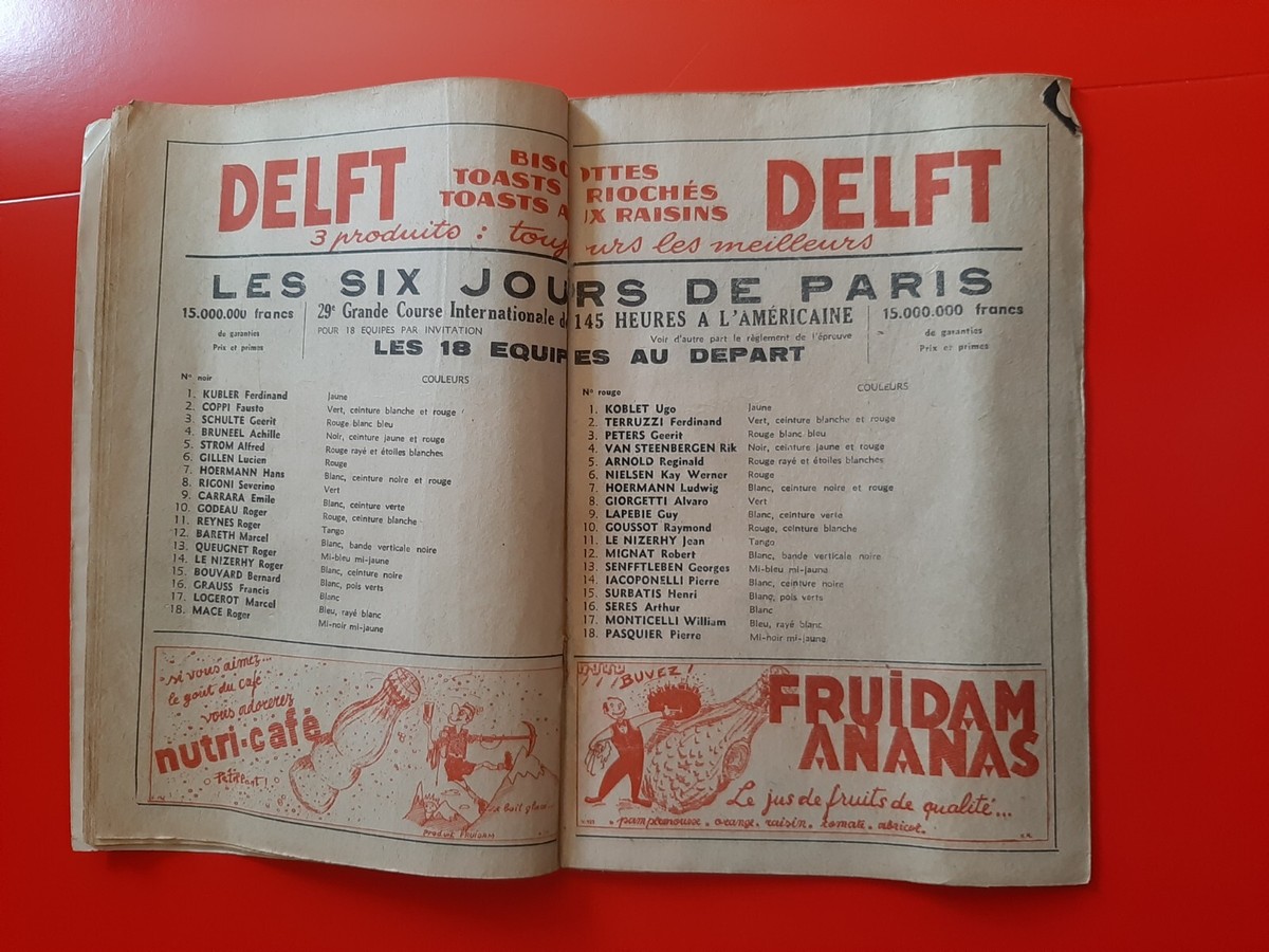 Les Six Jours de Paris, Vel' d'Hiv. Les vainqueurs : Joe