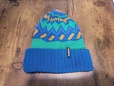 Patagonia Kids' Powder Town Beanie Hat Lofoten Geo Knit: Crater Blue 