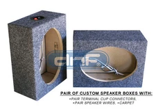 2 Speaker Boxes Square 6 x 9 Inch Car Audio Speaker Box Enclosures 6" x 9" Pair