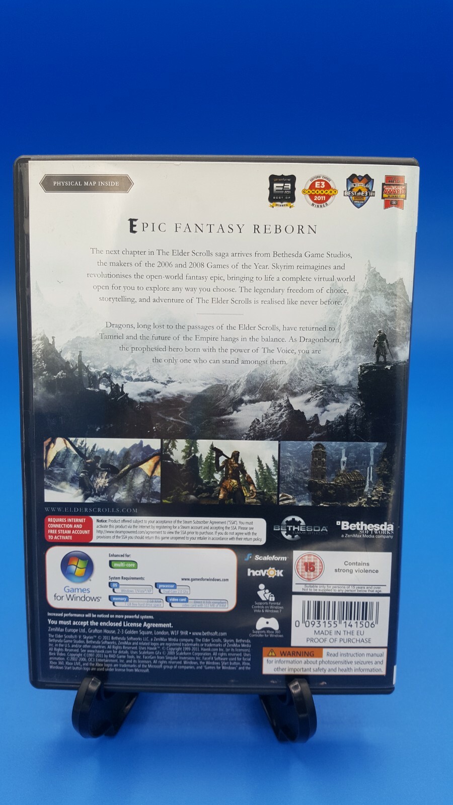 Skyrim The Elder Scrolls V (PC DVD GAMES FOR WINDOWS) MAP Retro Game