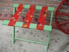 Vintage- Green & Red Retro- Laundry Basket Rack, for Hanging Clothes on The Line