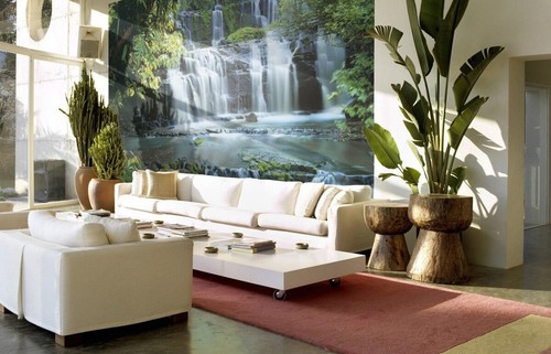 Papel pintado mural paisaje tropical verde palmas mar niños póster pared fotográfica - Imagen 20 de 48