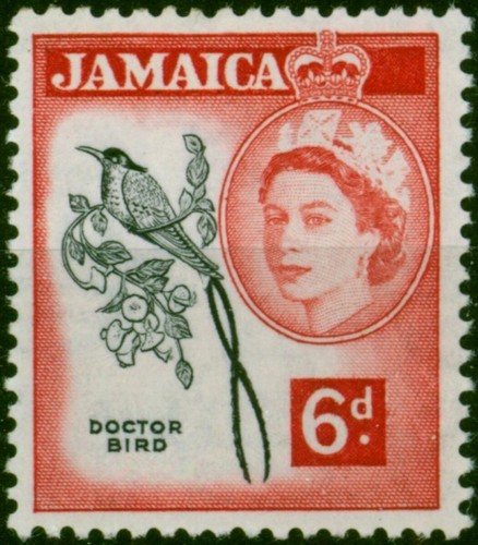 Jamaica 1956 6d Black & Deep Rose-Red SG166 V.F MNH