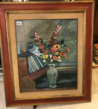 ARTISTA SARDO- ANTONIO ATZA OLIO SU TELA  50 X 60 cm NATURA MORTA CVSO