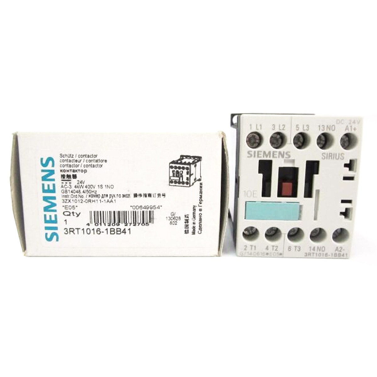 Siemens 3RT2016-1BB41 Power Contactor AC-3 9 A 4 kW / 400 V 3 Siemens 3RT2016-1BB41 Power Contactor AC-3 9 A 4 kW / 400 V 3