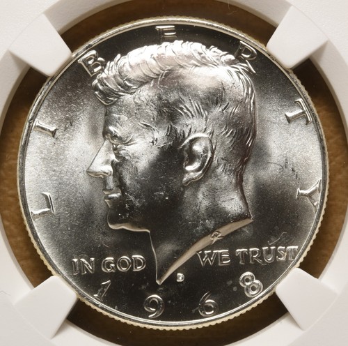 1968 D Kennedy Silver Half Dollar NGC MS66 - Picture 3 of 4