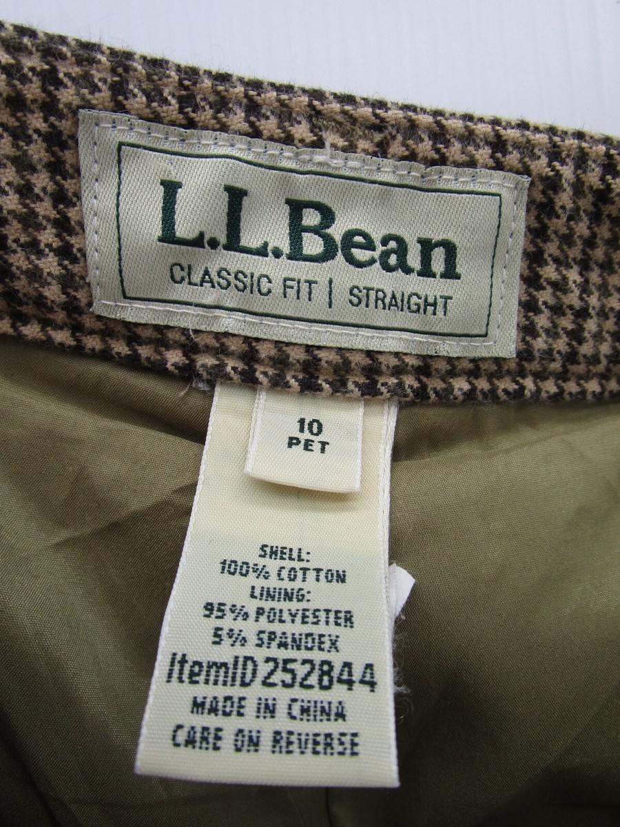 VINTAGE LL Bean Pants Women 10P Petites Brown Classic Fit Straight VINTAGE LL Bean Pants Women 10P Petites Brown Classic Fit Straight