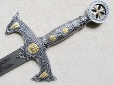 S0173 MEDIEVAL 12TH CENTURY ESPADA TEMPLAR KNIGHTS CRUSADER SWORD W/ PLAQUE 48"