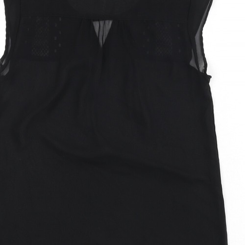 Mexx Womens Black Polyester Blend Blouse Size 10 Embroidered - Picture 4 of 10