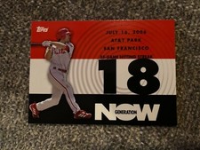 2007 Topps Generation Now Insert #GN68 Phillies Chase Utley Baseball Card