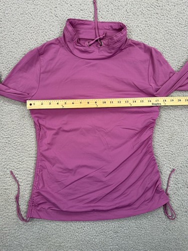 Title Nine Shirt Top Women's Size Medium Purple Long Sleeve Cinch Ties Outdoor - Picture 3 of 6