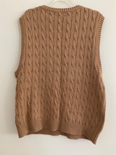 J.Crew Cable Knit Sweater Vest XL BS916 - Tan - Worn Once - Picture 2 of 2