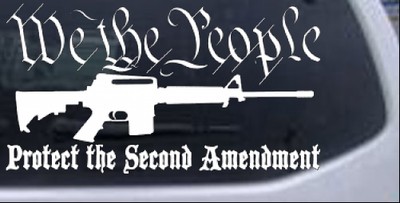 Protect The Second Amendment Car or Truck Window Decal Sticker White 10X5.4