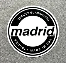 MADRID Quality Circle Skateboard Sticker 4" black/white sk8