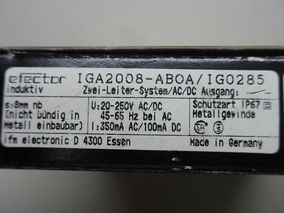 IFM Efector IGA2008-ABOA / IG0285 Sensor