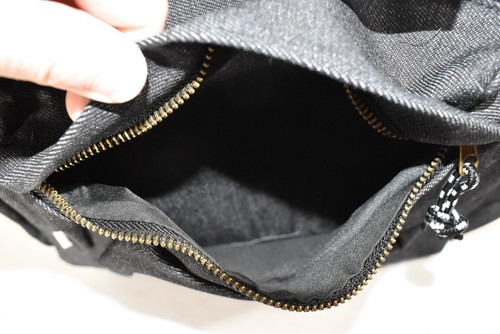 Yoder Black Denim Polyester Backpack One Size 14x18x4 NWT - Picture 3 of 7