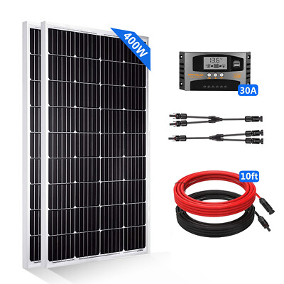 400(2x200) Watt 12 Volt Solar Panel Kit High Efficiency Solar Module For Roof RV