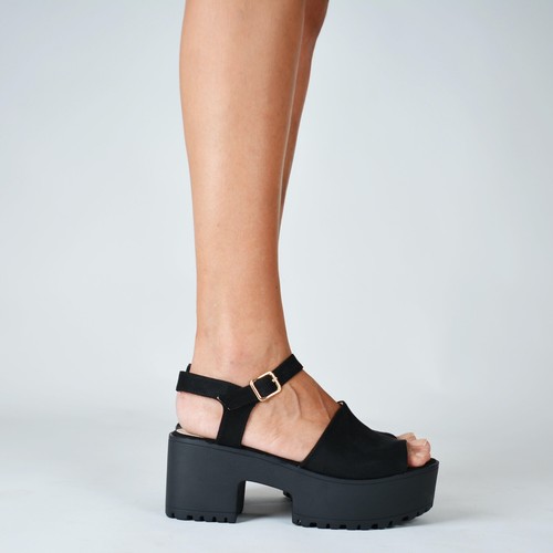 Sandalias para Mujer Plataforma suela Track Negras Verano | eBay