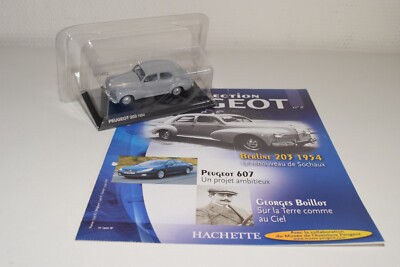 A40 1:43 NOREV HATCHET PEUGEOT 203 1954 GREY MIB +RARE MAGAZINE!