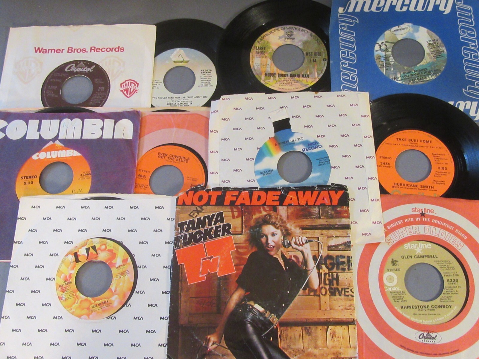 Vinyl Records 45rpm Lot 11pc Tanya Tucker, Glen Campbell, La Costa, Oak Ridge ++-image
