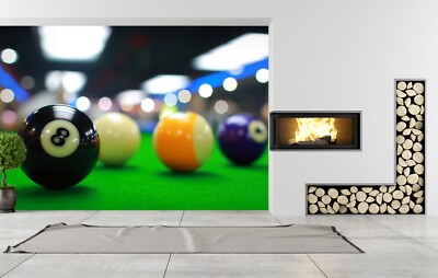 3D Billiard Game ZHUA2661 Wallpaper Wall Murals Removable Self-adhesive Ann