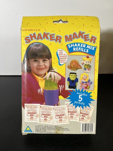1971 Toymax Shaker Maker Magic Mix 5 Packets Green Yellow Pink *UNUSED - Picture 2 of 3
