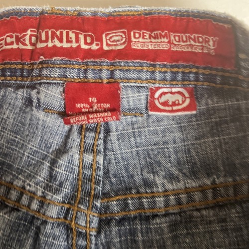 ECKO UNLTD Denim Foundry long Shorts size 14 Boys 1972 Embroidery Logo - Picture 5 of 10