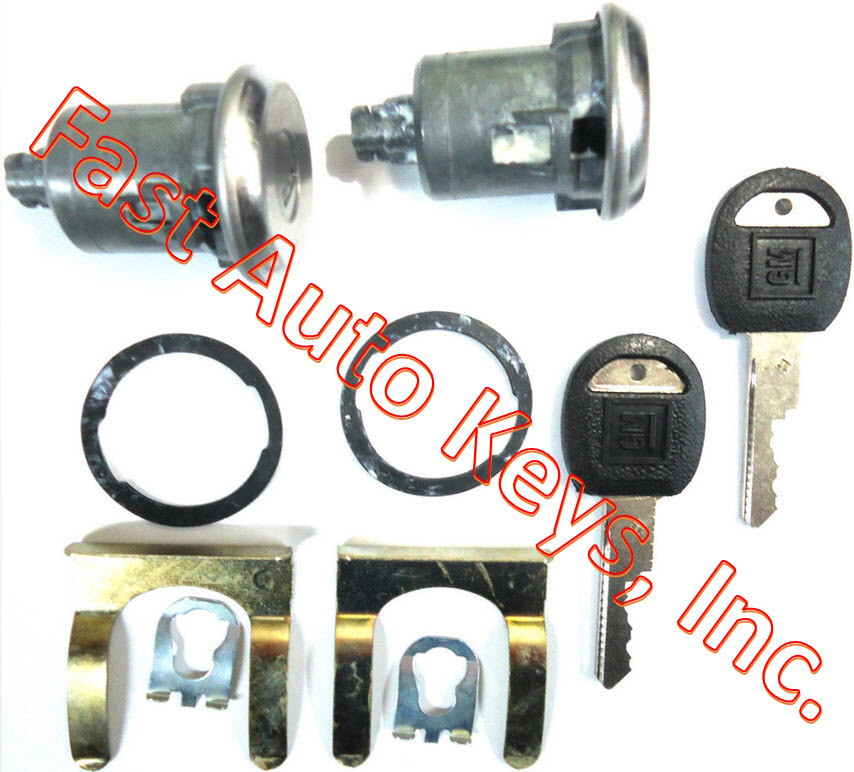 GM Chrome Door Lock Cylinder Kit With 2 OEM Cut Keys | Buick Cadillac Oldsmobile