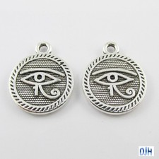 Bulk Eye of Horus Disc Charm Pendant Egyptian Eye 18x15mm Select Qty