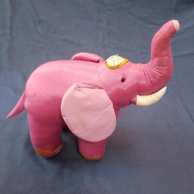 Elephant bundle ornaments figurines trunks up pink elephant Fabric ceramic resin