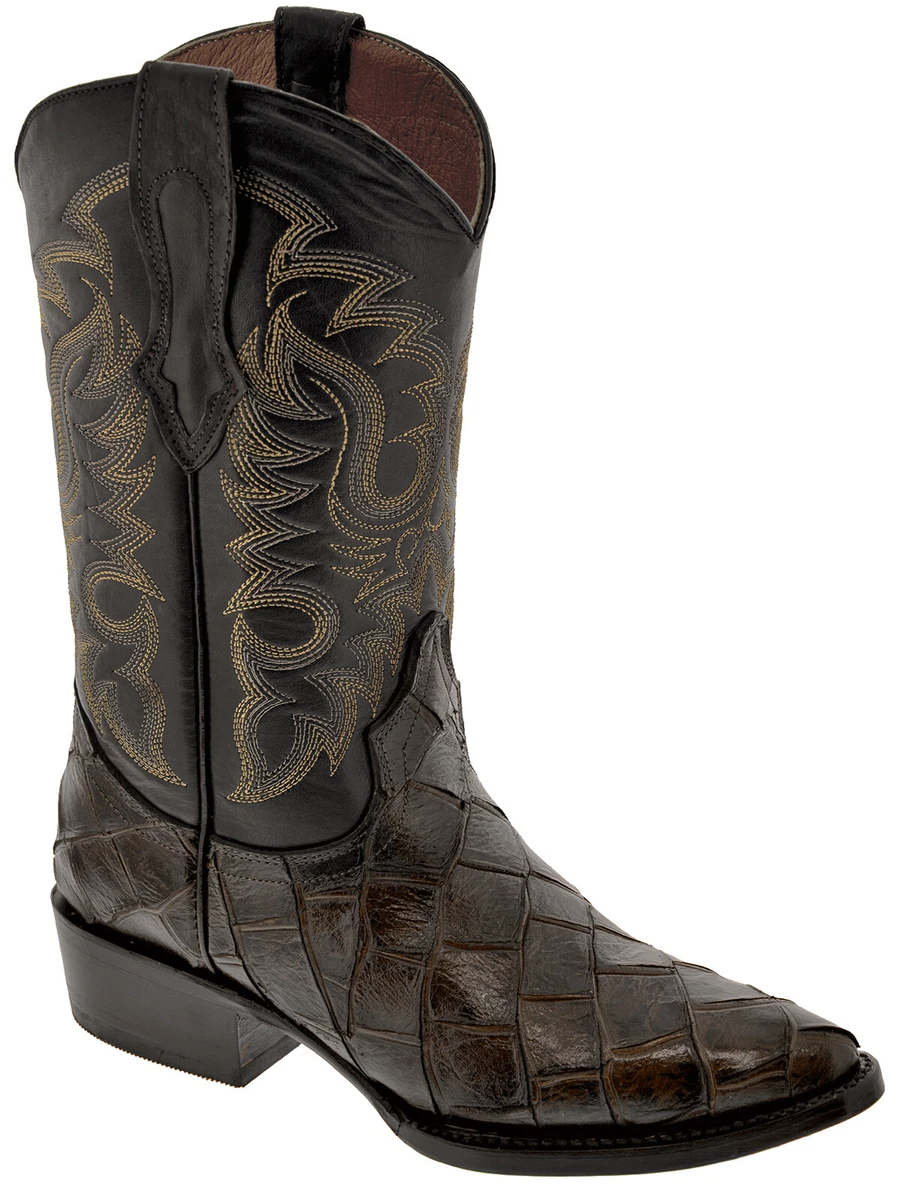 Brown fish boots top