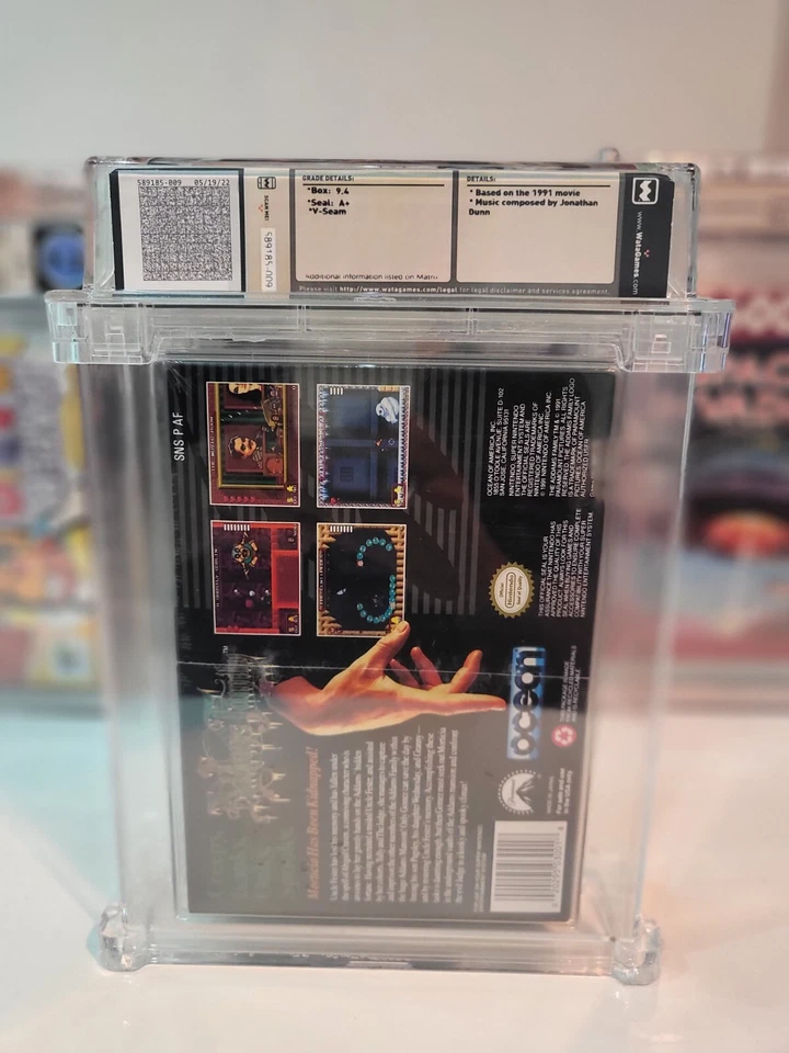 Addams Family SNES 1992 NTSC 9.4 A+  Sealed WATA Graded 3rd Highest Grade - Image 2 of 2
